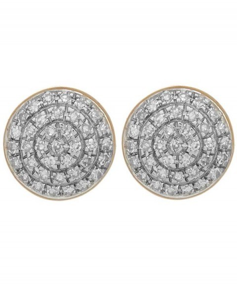 MONICA VINADER Gold Vermeil Diamond Ava Button Stud Earrings - flipped