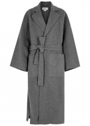 LOEWE Grey wool and cashmere blend coat ~ classic winter coats - flipped