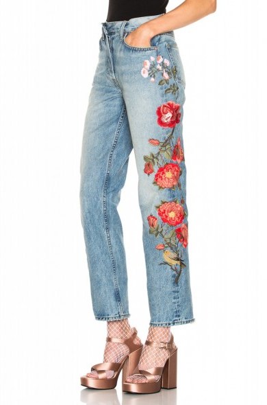 GRLFRND for FWRD Helena High-Rise Straight | floral jeans | Hall & Oats - flipped