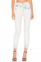 GRLFRND KAROLINA HIGH-RISE SKINNY JEAN | maggie may | white spotted bleach wash denim jeans