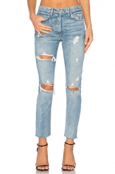 GRLFRND X REVOLVE PETITE KAROLINA HIGH-RISE SKINNY JEAN | ripped jeans - flipped