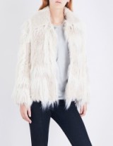 HELMUT LANG Long-haired faux-fur jacket ~ fluffy/shaggy cream jackets ~ winter coats