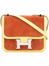 HERMÈS VINTAGE Mini Constance shoulder bag – orange and yellow leather bags – small chic designer handbags – luxe shoulder bags