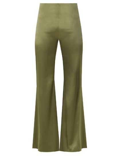GALVAN High-rise flared satin trousers - flipped