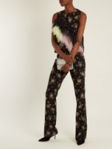MSGM High-rise floral-print crepe trousers