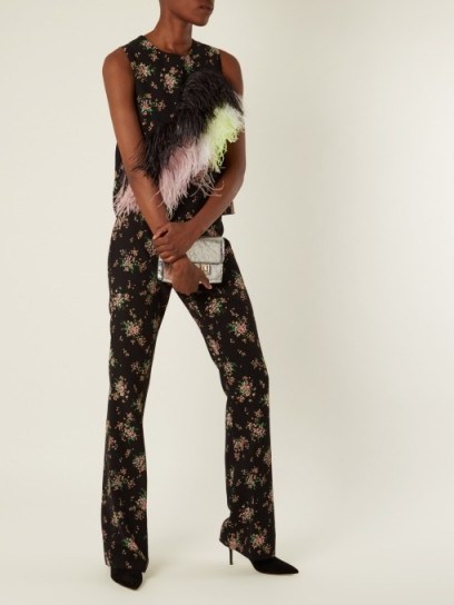 MSGM High-rise floral-print crepe trousers - flipped