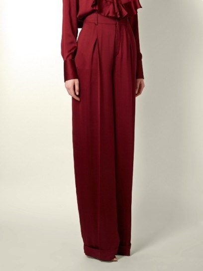 VALENTINO High-rise satin wide-leg trousers - flipped