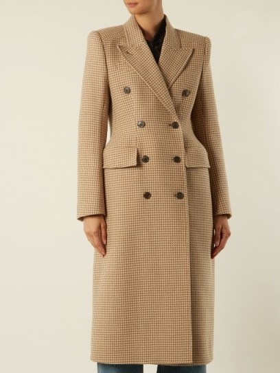 BALENCIAGA Hourglass double-breasted coat ~ smart houndstooth winter coats - flipped