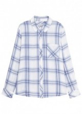 RAILS Hunter checked jersey shirt | classic blue check print shirts