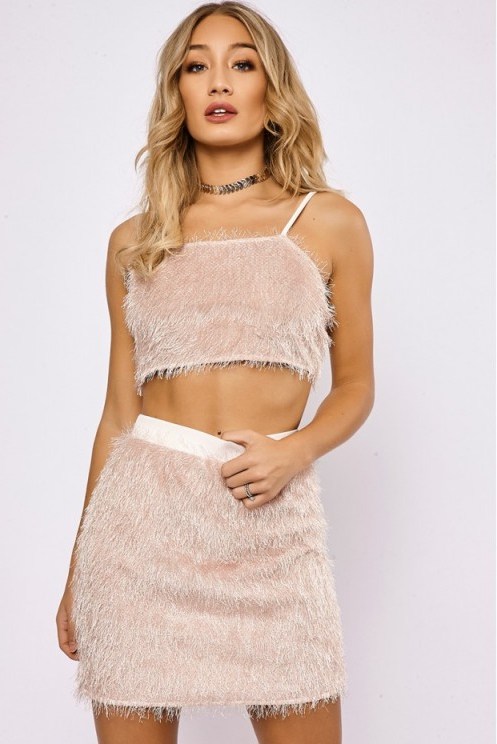 in the style IDIA NUDE FRINGE TOP AND SKIRT CO ORD - flipped