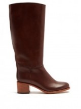 A.P.C. Iris block-heel leather knee-high boots ~ classic winter footwear