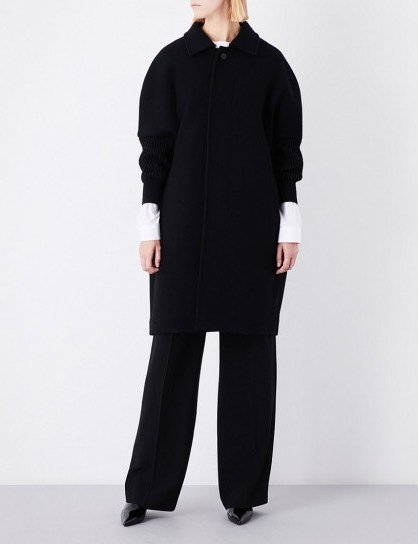JIL SANDER Doha wool-blend coat ~ black winter coats - flipped