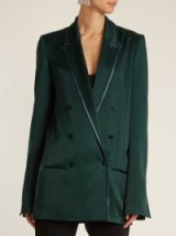 HAIDER ACKERMANN Juiper double-breasted satin jacket ~ emerald-green jackets