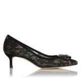 LK Bennett JULIET BLACK LACE COURTS ~ black floral court shoes