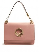 FENDI Kan I Logo leather shoulder bag ~ pink handbags