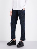 KENZO Floral tapered silk jogging bottoms