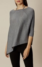 Karen Millen KNITTED STRAPPY PONCHO – GREY / knitwear / asymmetric tops