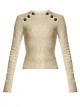 ISABEL MARANT ÉTOILE Koyle button-shoulder cotton-blend knit sweater ~ chic knits