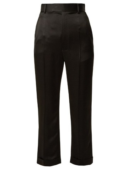 HAIDER ACKERMANN Kuiper high-rise satin trousers ~ black silky pants ~ classic style - flipped