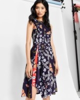 Ted Baker JENNESA Kyoto Gardens asymmetric dress – floral fit and flare party dresses