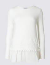 PER UNA Lace Tassel Round Neck Jumper / Marks and Spencer jumpers / M&S knitwear