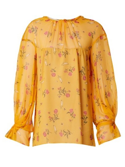 EMILIA WICKSTEAD Lauren rose-print silk-chiffon blouse - flipped