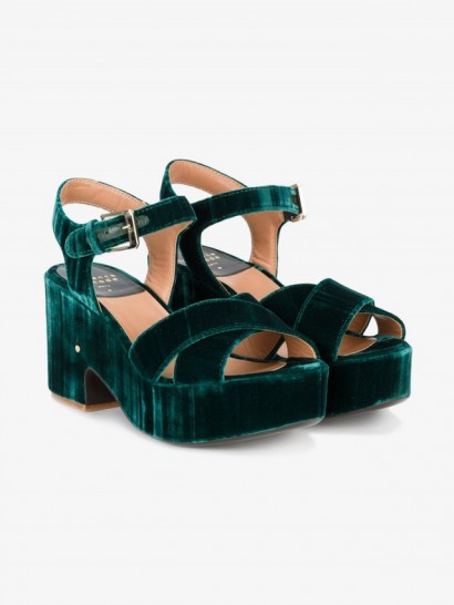 Laurence Dacade Nadine Platform Sandals ~ green velvet platforms