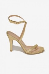 Lavish Alice Leather Heeled Sandals in Gold ~ party heels ~ strappy evening shoes