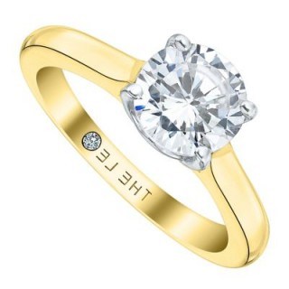 LEO DIAMOND 18CT YELLOW GOLD 2CT I-SI2 SOLITAIRE RING - flipped