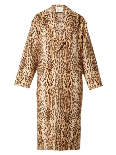 ADAM LIPPES Leopard-print wool cocoon coat - flipped