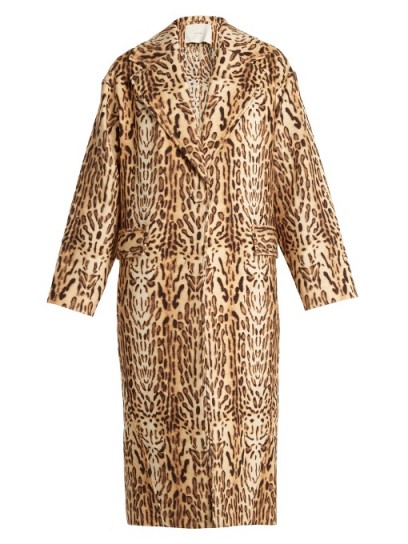 ADAM LIPPES Leopard-print wool cocoon coat