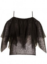RACIL Lilly off-the shoulder ruffled mesh top