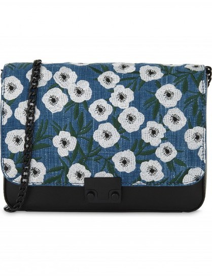 LOEFFLER RANDALL Embroidered shoulder bag ~ bags with floral embroidery - flipped