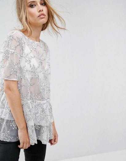 Lost Ink Smock Top With Embroidery - flipped