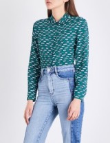 MAJE Clelia geometric-print crepe shirt