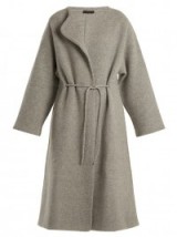 THE ROW Mani collarless wool-blend coat ~ chic grey coats