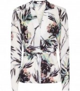 Reiss MARIA PRINTED TWIST-FRONT TOP ~ floral tops