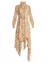 PREEN BY THORNTON BREGAZZI Martha floral-print silk-georgette dress ~ romantic high neck dresses