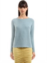 MAX MARA ZENO CASHMERE & SILK KNIT SWEATER | luxe sky-blue sweaters