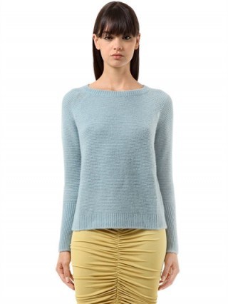 MAX MARA ZENO CASHMERE & SILK KNIT SWEATER | luxe sky-blue sweaters - flipped