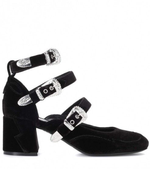 MCQ ALEXANDER MCQUEEN Pembury Mary Janes ~ black velvet Mary Jane shoes