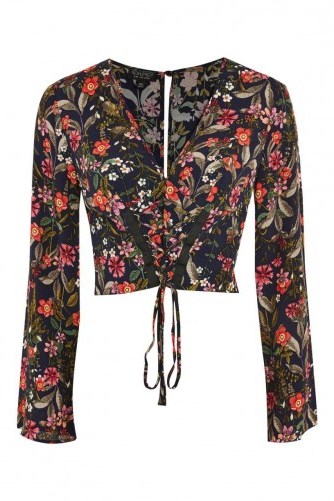 Topshop Midnight Floral Corset Top - flipped