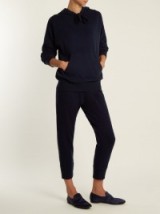ALLUDE Mid-rise cropped cashmere track pants | sports luxe fashion | sportswear