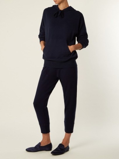 ALLUDE Mid-rise cropped cashmere track pants | sports luxe fashion | sportswear - flipped