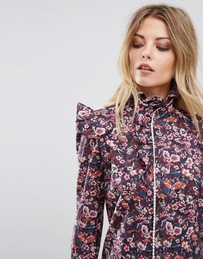 Millie Mackintosh Farley Blouse | floral high neck ruffle blouses - flipped