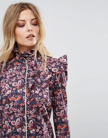 Millie Mackintosh Farley Blouse | floral high neck ruffle blouses