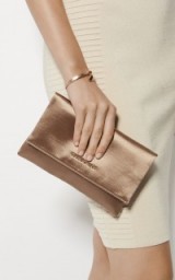 Karen Millen MINI SATIN BROMPTON CLUTCH – CHAMPAGNE / evening bags