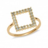 LOLA ROSE Mini Square Ring | sky blue topaz rings | small neat jewellery