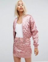 Missguided Barbie Quilted Bomber Jacket & Skirt Co-Ord