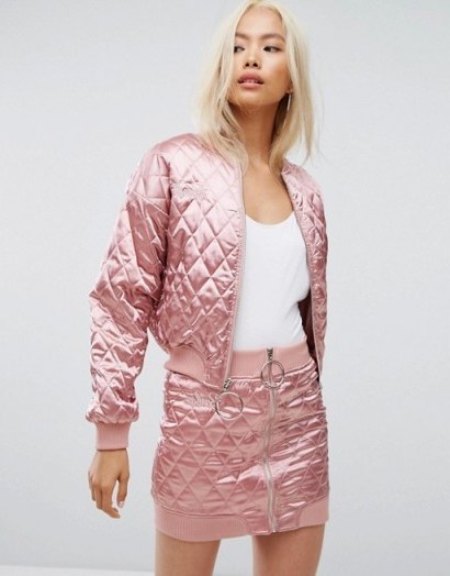 Missguided Barbie Quilted Bomber Jacket & Skirt Co-Ord - flipped